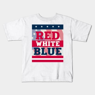 RED WHITE BLUE chemise vintage du 4 juillet, t-shirt du 4 juillet, 4 juillet usa, 4 juillet drapeau Kids T-Shirt